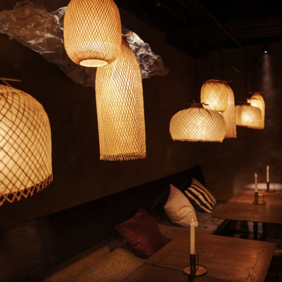 Lampor designade för Rain restaurang